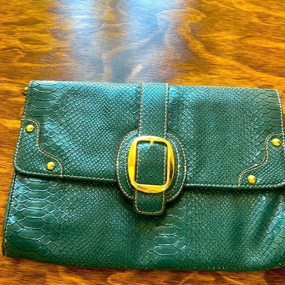 Green  clutch bag